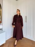 Bengü Skirt Suit in Plum