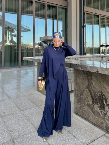 Müjde Navy Blue Pantsuit