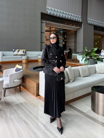 Defne Skirt Suit in Black