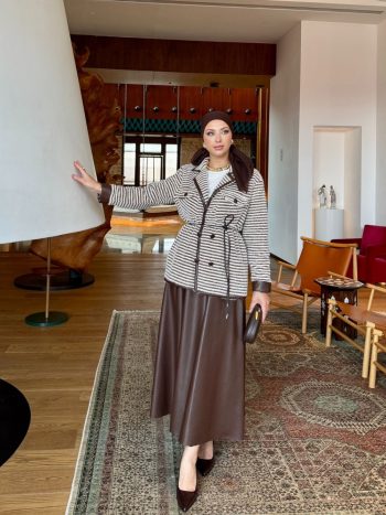 Eda Skirt Suit in Bitter Brown
