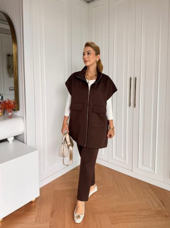 بدلة بنطال إفسون بنية اللون