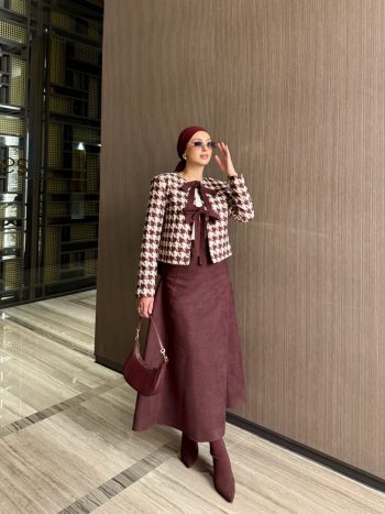 Elisa Plum Skirt Suit