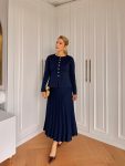 Huri Skirt Suit in Navy Blue