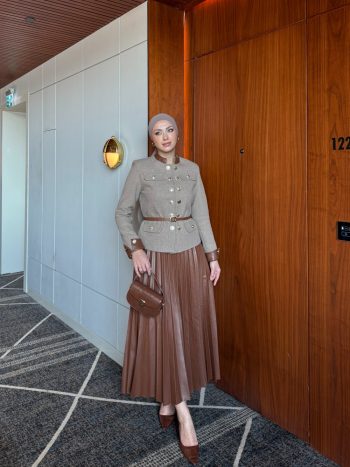 Zehra Skirt Suit in Mink