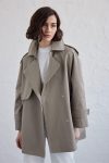 Oversize Short Trench Coat Pistachio