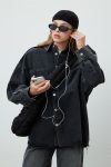 Oversize Denim Shirt Jacket Anthracite