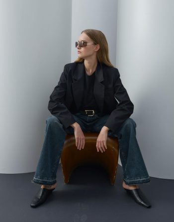 Black Cotton Blazer Jacket