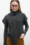 Knit Sweater Vest With Scarf Anthracite