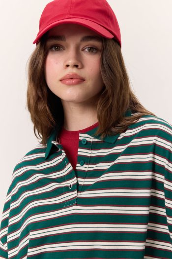 Striped Polo Sweatshirt Green