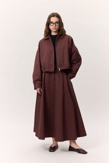 Premium Flared Skirt Burgundy