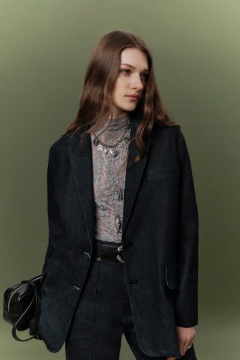 Classic Denim Blazer Dark Blue