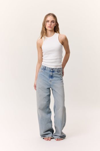 Mid-Rise Loose Fit Jeans Light Blue