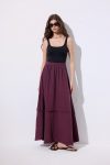 Layered Muslin Maxi Skirt Damson