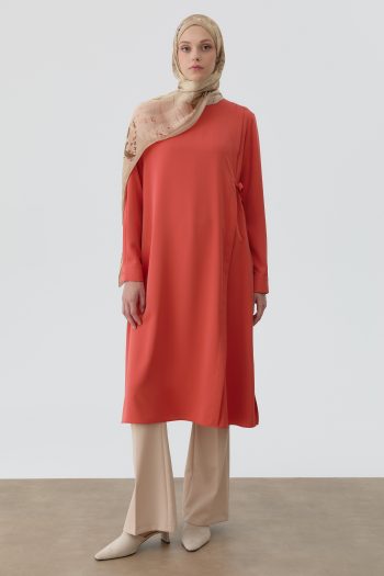 Aller Detail Side Tie Tunic - Terracotta