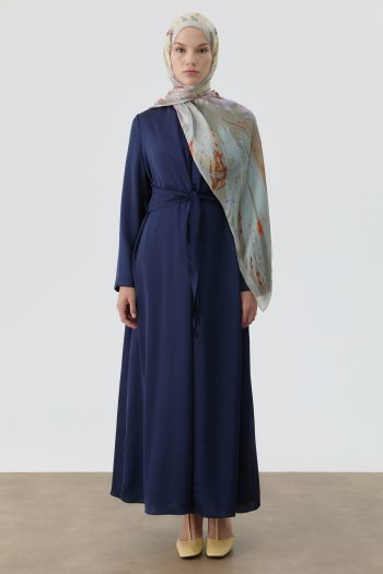 Belted Dress Suit - Navy Blue