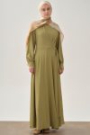 Belted Wrap Dress - Olive