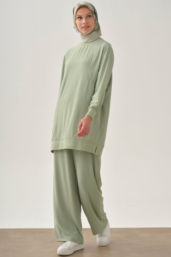 Beli Lastikli Cepli Pantolon - Mint