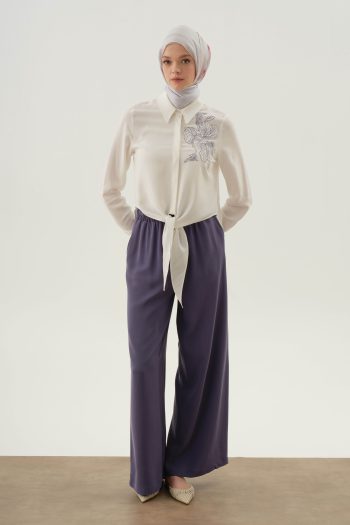 Beli Lastikli Pantolon - İndigo