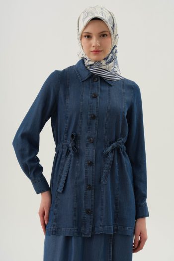Belted Trench Jacket - Indigo
