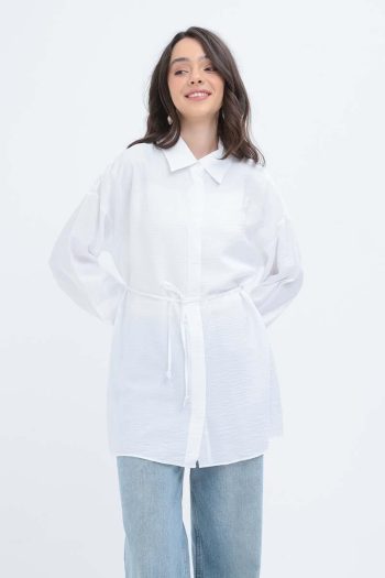 White Belted Shirt Tunic