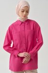 Pocket Cut Detail Tunic - Fuchsia