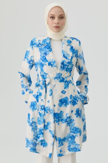 Floral Pattern Jacket - Blue