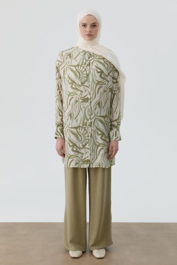 Double Pleated Trousers - Olive