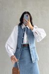 Buttoned Vest Denim Set