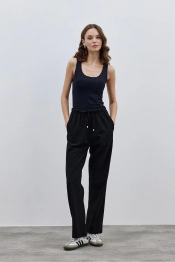 Women's Straight Cut Black Trousers