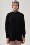 Düz Triko Tunik - Siyah