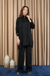 Women's Zip Detail Suit - 14403TKM - BLACK