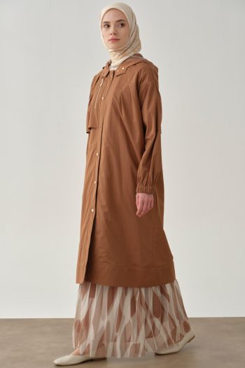 Mesh-Lined Trench Coat - Taupe