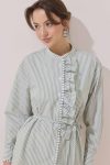 Striped Tunic with Fisto Detail - Cagla