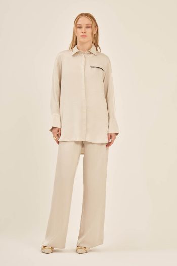 FTZ Women's Cupra Fabric Pants Suit in Beige 31059