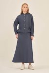 FTZ Women's Navy Blue Skirt Suit 31140
