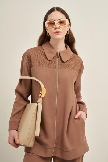 FTZ Women's Nut Brown Mesh Detail Suit 31047