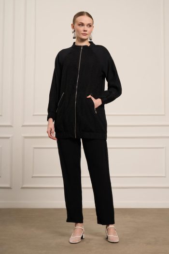 FTZ Women's Mesh Detail Tansel Suit in Black 31052