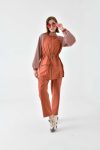 FTZ Women's Mesh Detail Suit in Terracotta 30709