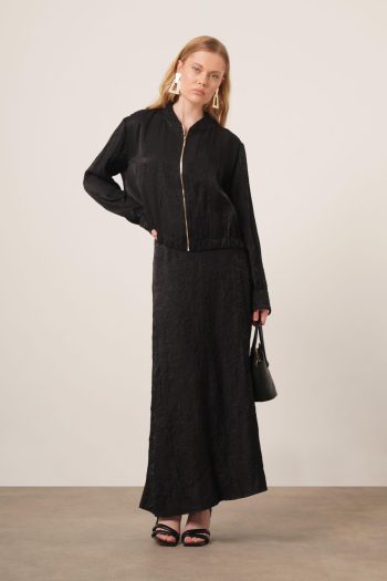 FTZ Women's Crushed Skirt Suit in Black 31171