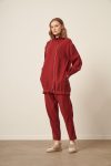 FTZ Women's Modal Fabric Pants Suit in Burgundy 30716