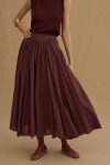 Burgundy Layered Skirt with Godet Details