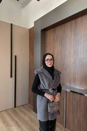 Grey Teddy Plush Vest