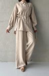 Two-Pocket Linen Suit in Stone
