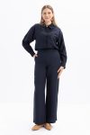 Indigo Wide-Leg Linen Trousers