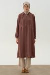 Hooded Waist-Cut Coat - Hazelnut
