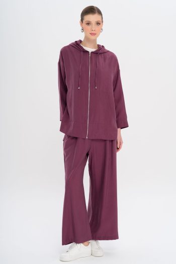 Hooded Loose Modal Two-Piece Set in DUSTY ROSE 9294-TK