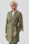 Belted Blazer Jacket - Khaki