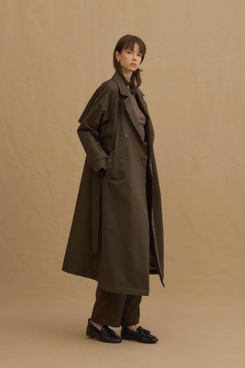 Maxi Trench Coat in Khaki