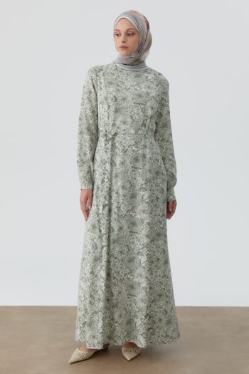 Multi Floral Pattern Dress - Mint