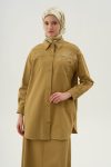 Embroidered Shirt with Hidden Pockets - Olive